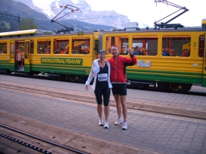 Heide und Torsten Schneider 2008 Finish Jungfrau Marathon